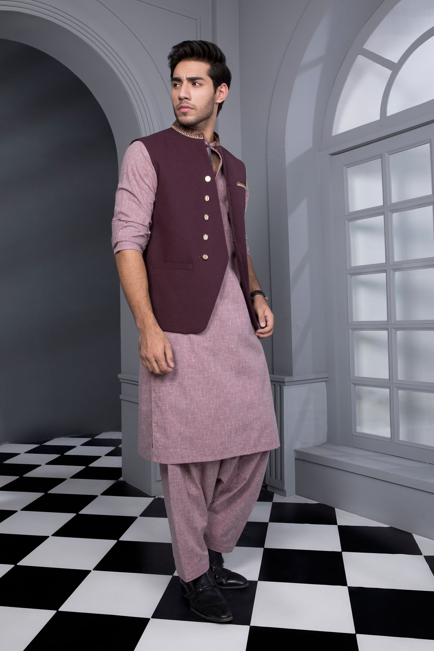Maroon - Men's Waistcoat - Nectarine