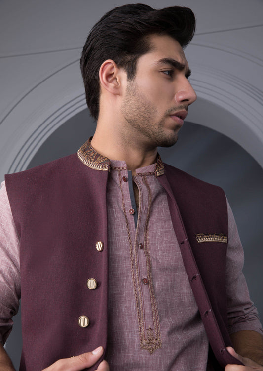 Maroon - Men's Waistcoat - Nectarine