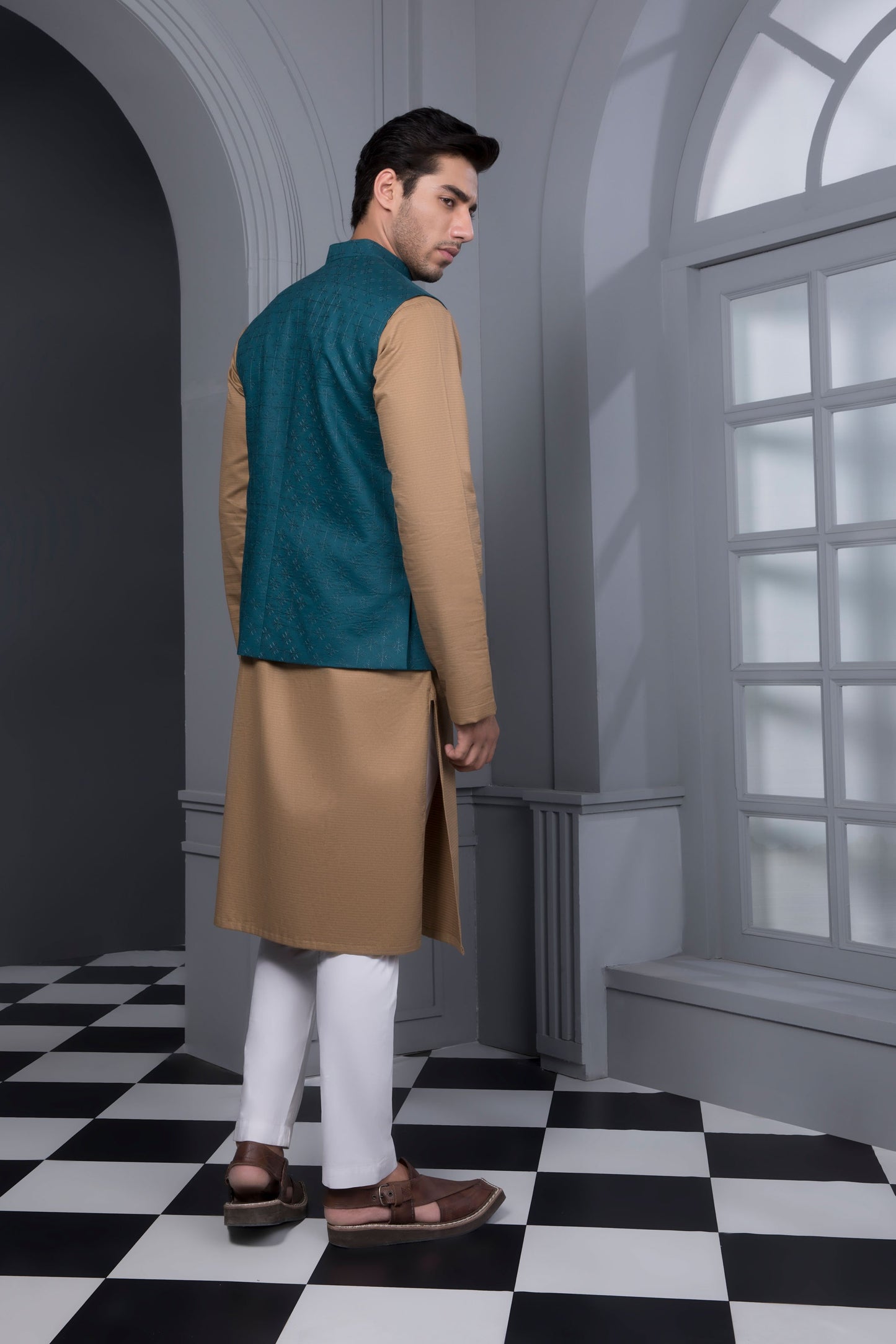 Green - Men's Waistcoat - Misty Teal