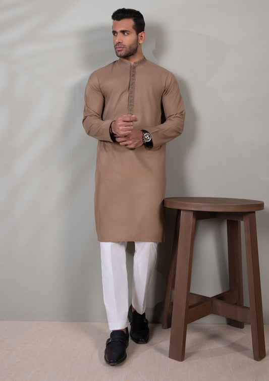 Khaki - Men's Kurta