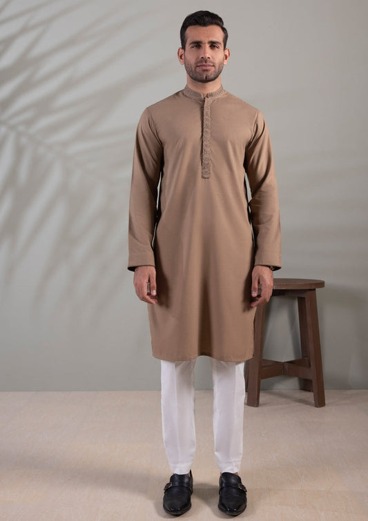 Khaki - Men's Kurta