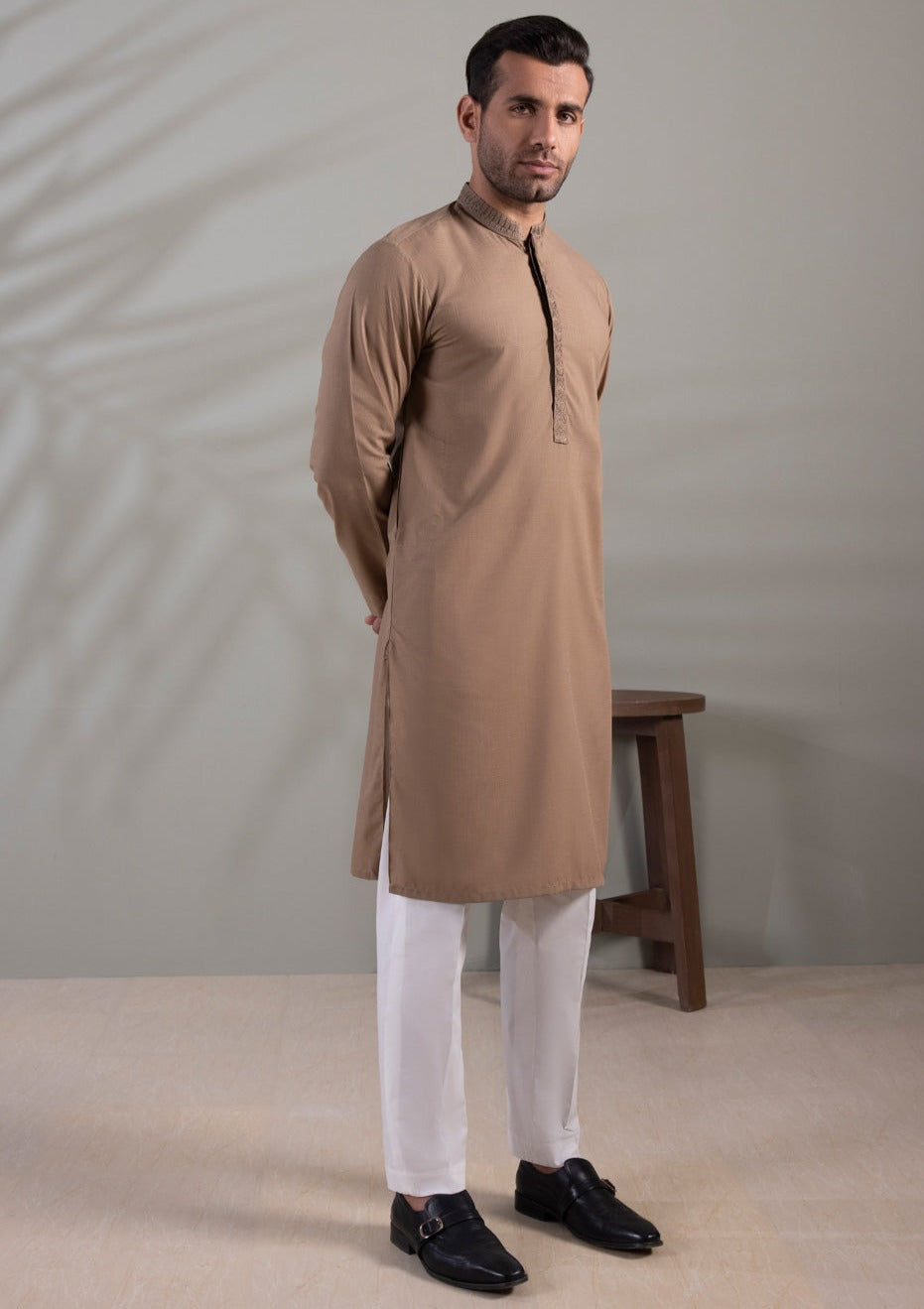 Khaki - Men's Kurta
