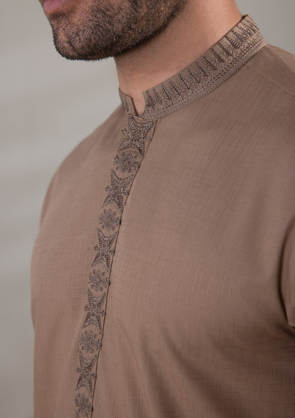 Khaki - Men's Kurta