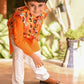 Orange Cotton 3-Piece Kurta Shalwar