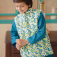 Teal Green - Boy's Kameez, Shalwar & Waistcoat