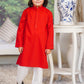 Red Cotton 2-Piece Kurta Shalwar