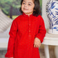 Red Cotton 2-Piece Kurta Shalwar