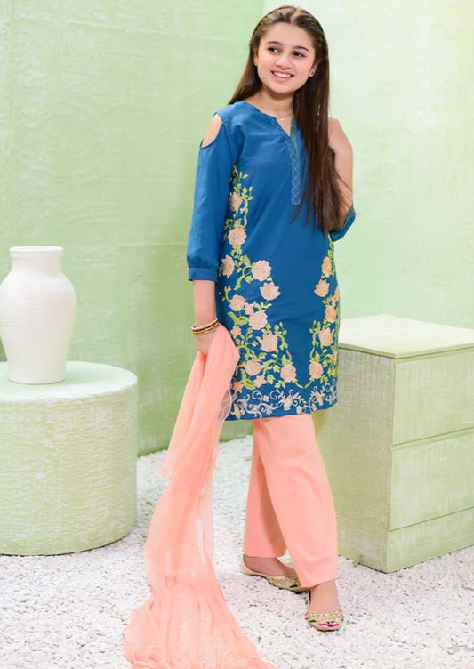 Teal Blue - Girl's Dress