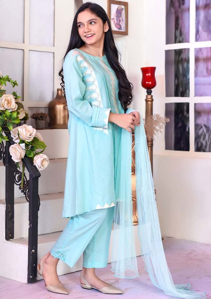 Mint Cotton - Girl's Dress