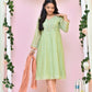 Green & Peach - Girl's Dress