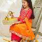 Orange & Red - Girl's Dress