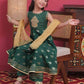 Bottle Green & Gold- Girl's Dress