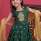 Bottle Green & Gold- Girl's Dress