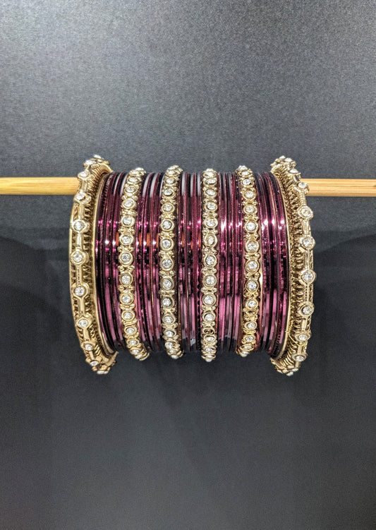 Golden & Magenta : Bangles Set