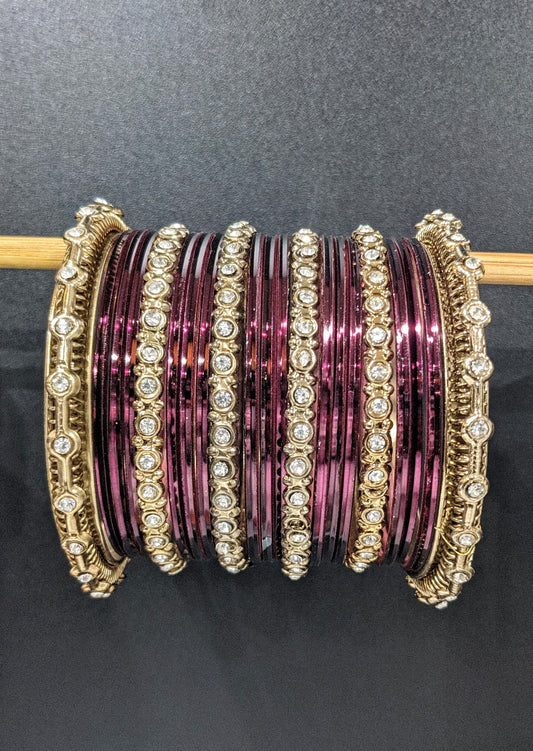Golden & Magenta : Bangles Set