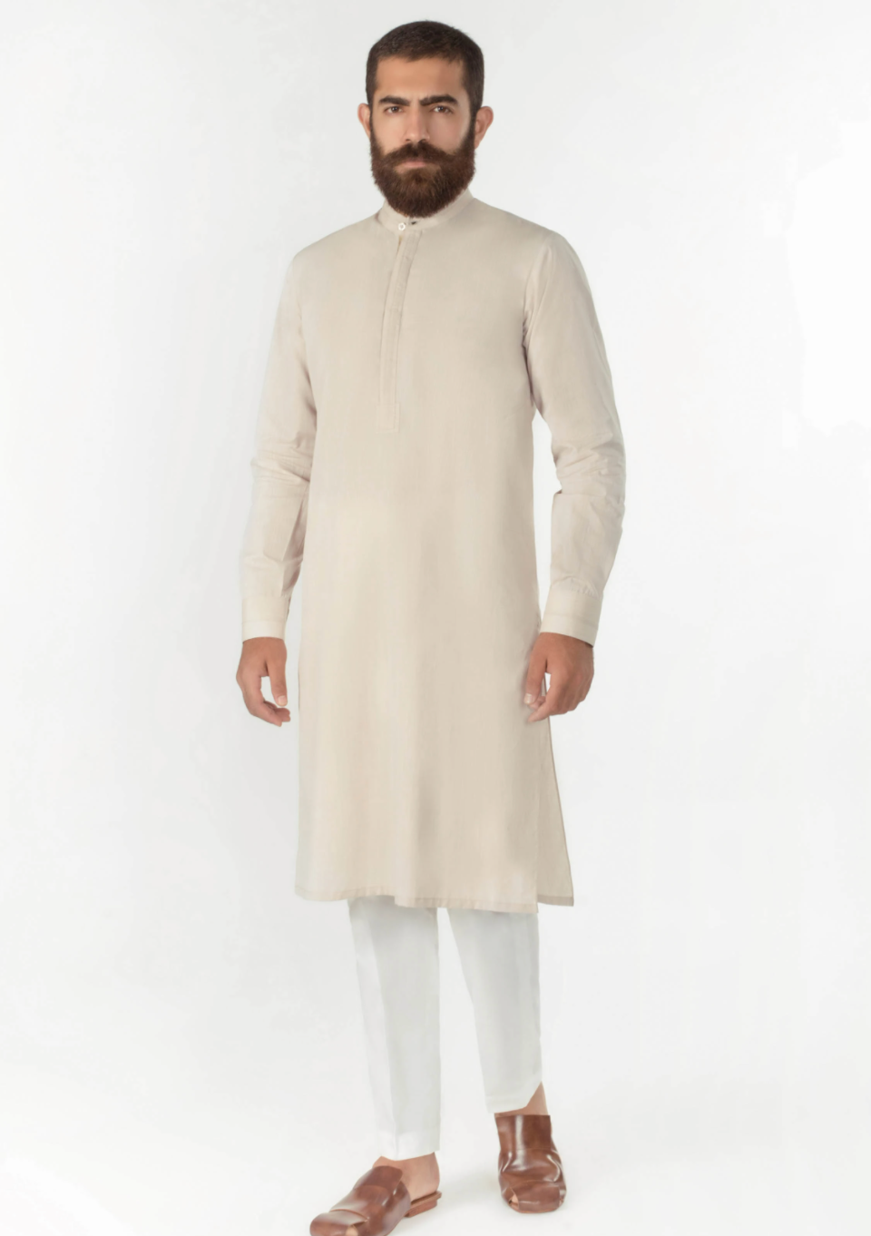 Cream - Men's Kurta