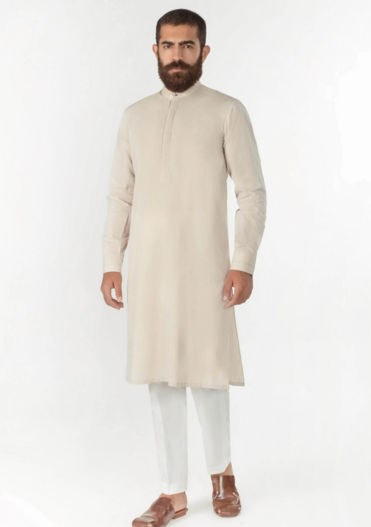Cream - Men's Kurta