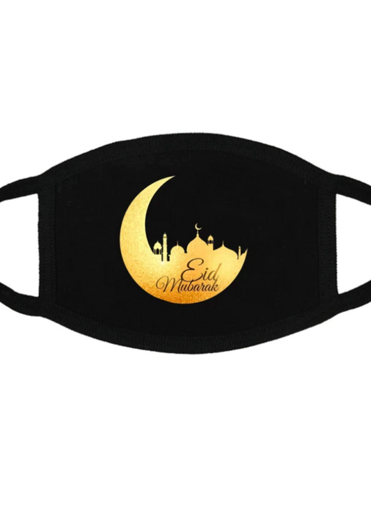 Black Face Mask - Eid Mubarak