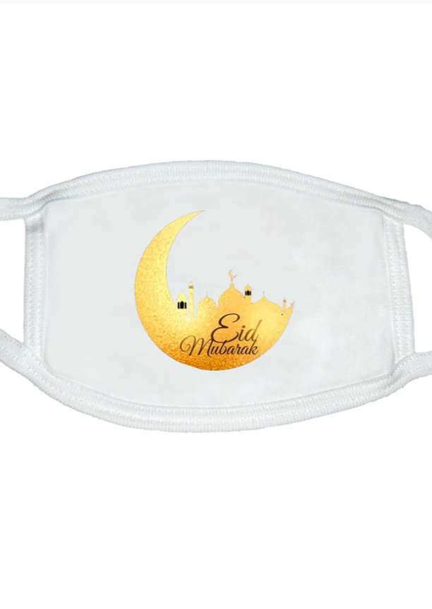 White Face Mask - Eid Mubarak