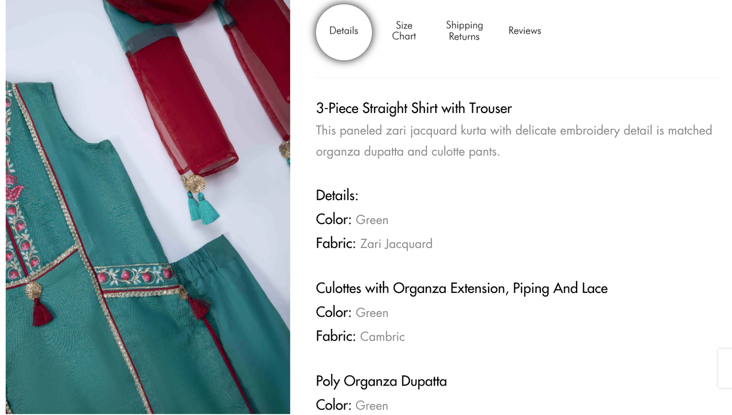 Green & Maroon - Girl's Dress