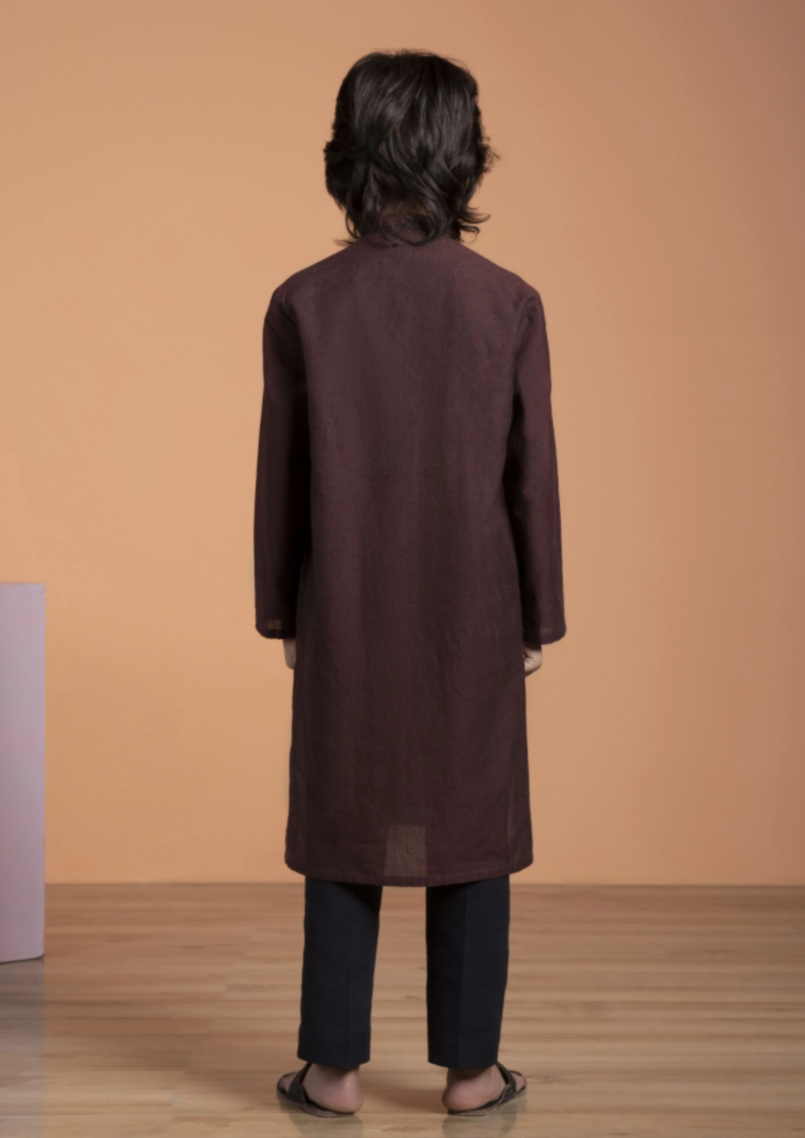 Maroon : Boy's Kurta