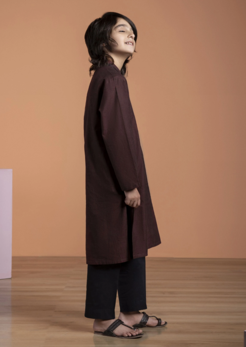 Maroon : Boy's Kurta