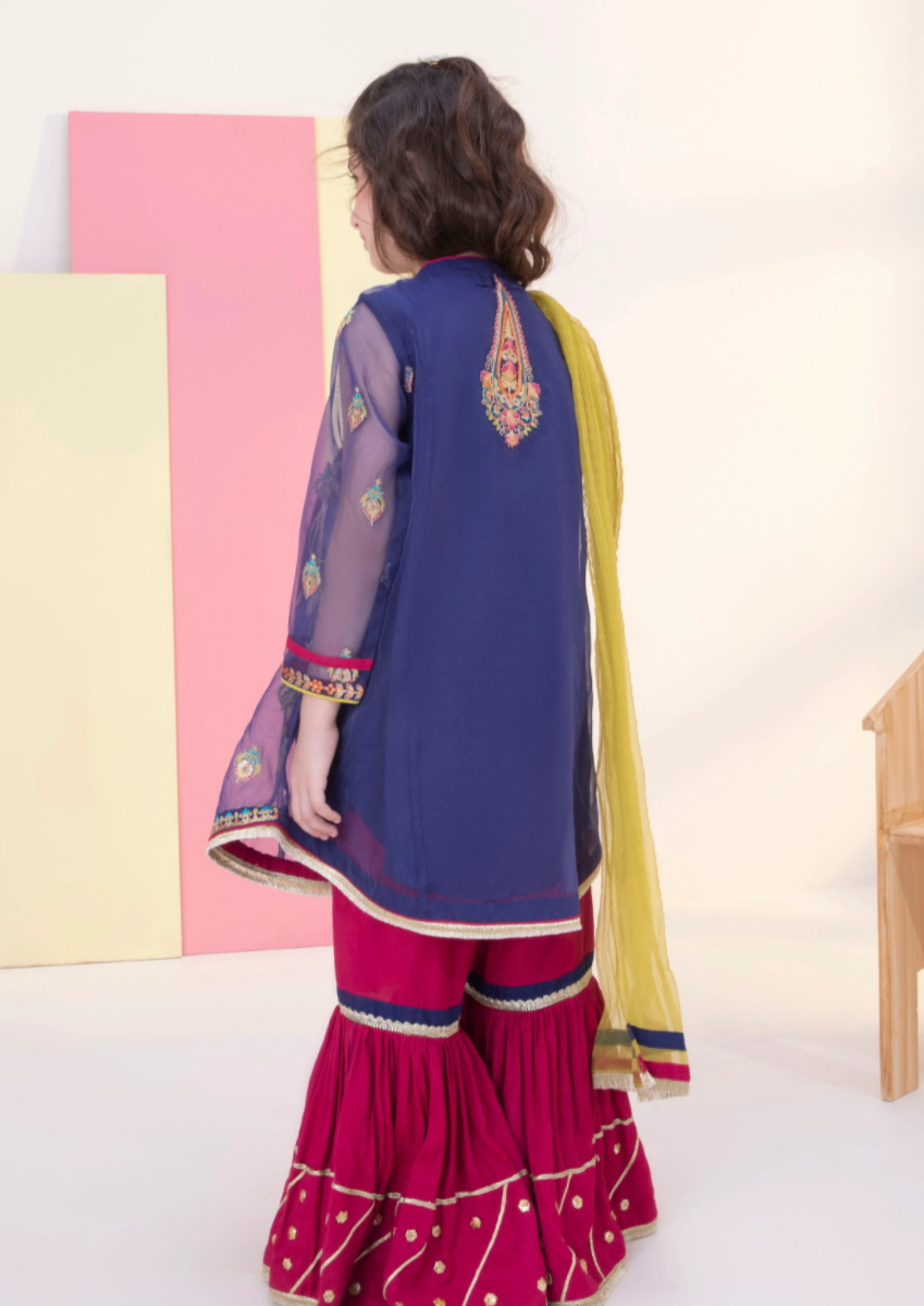 Royal Blue - Girl's Gharara Dress