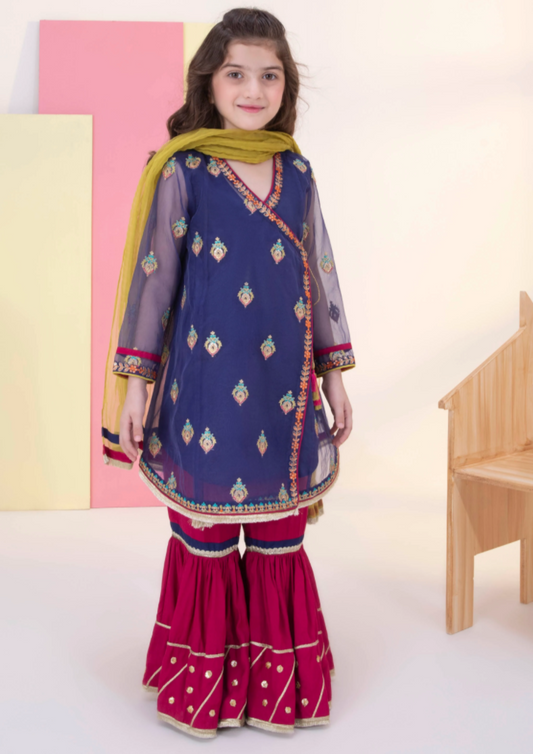 Royal Blue - Girl's Gharara Dress