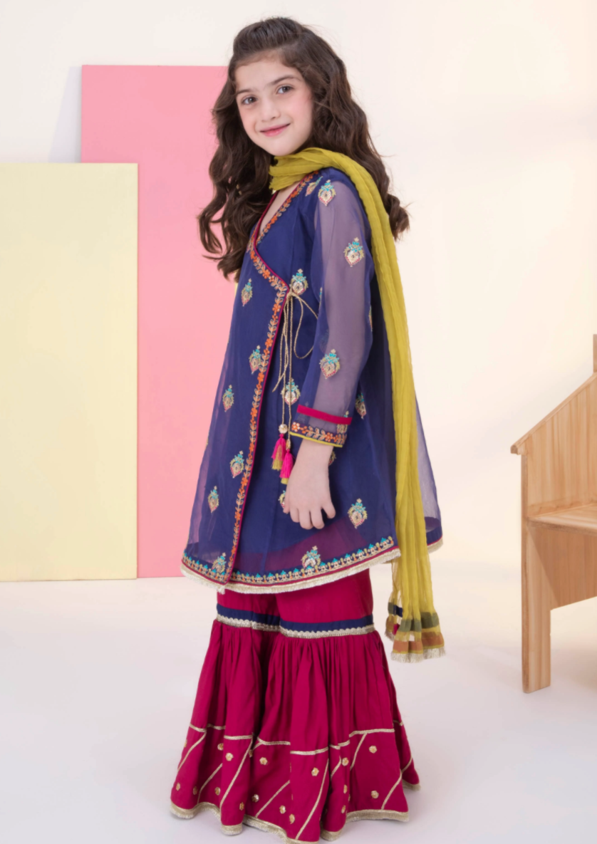 Royal Blue - Girl's Gharara Dress