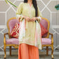 Green & Peach - Girl's Gharara Dress