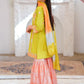 Lime Green - Girl's Gharara Dress