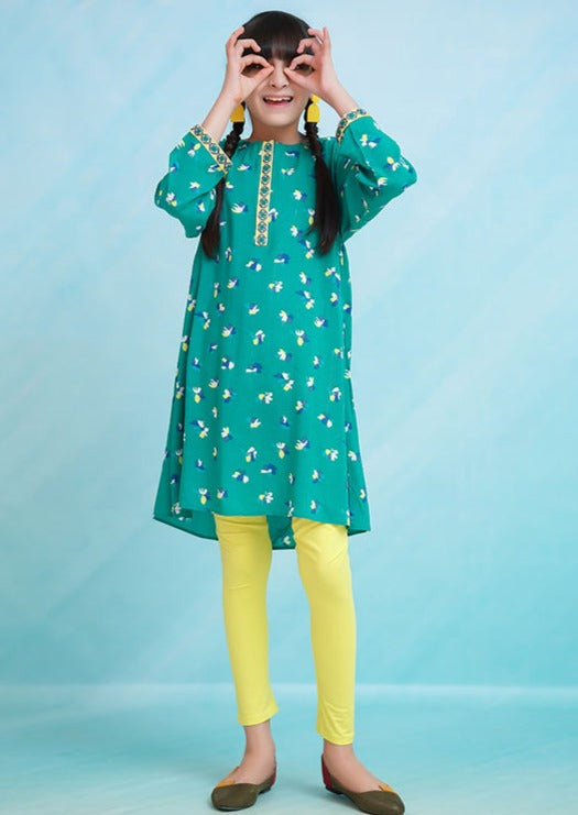 Green - Girl's Kurta