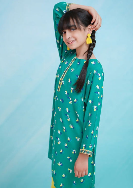 Green - Girl's Kurta