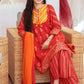 Red & Orange - Girl's Gharara Dress