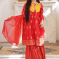 Red & Orange - Girl's Gharara Dress