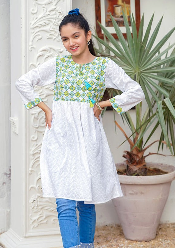 White - Girl's Kurta