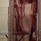 Maroon Embroidered Organza Dupatta
