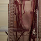 Maroon Embroidered Organza Dupatta