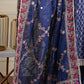 Blue Embroidered Organza Dupatta