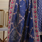 Blue Embroidered Organza Dupatta