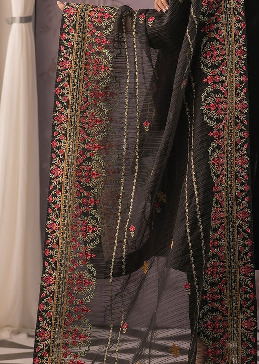 Black Embroidered Jamawar Shawl
