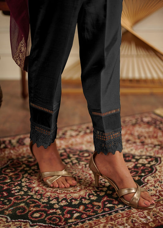 Black - Rawsilk Trouser