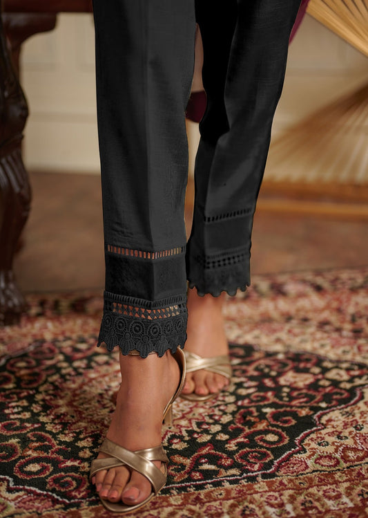 Black - Rawsilk Trouser