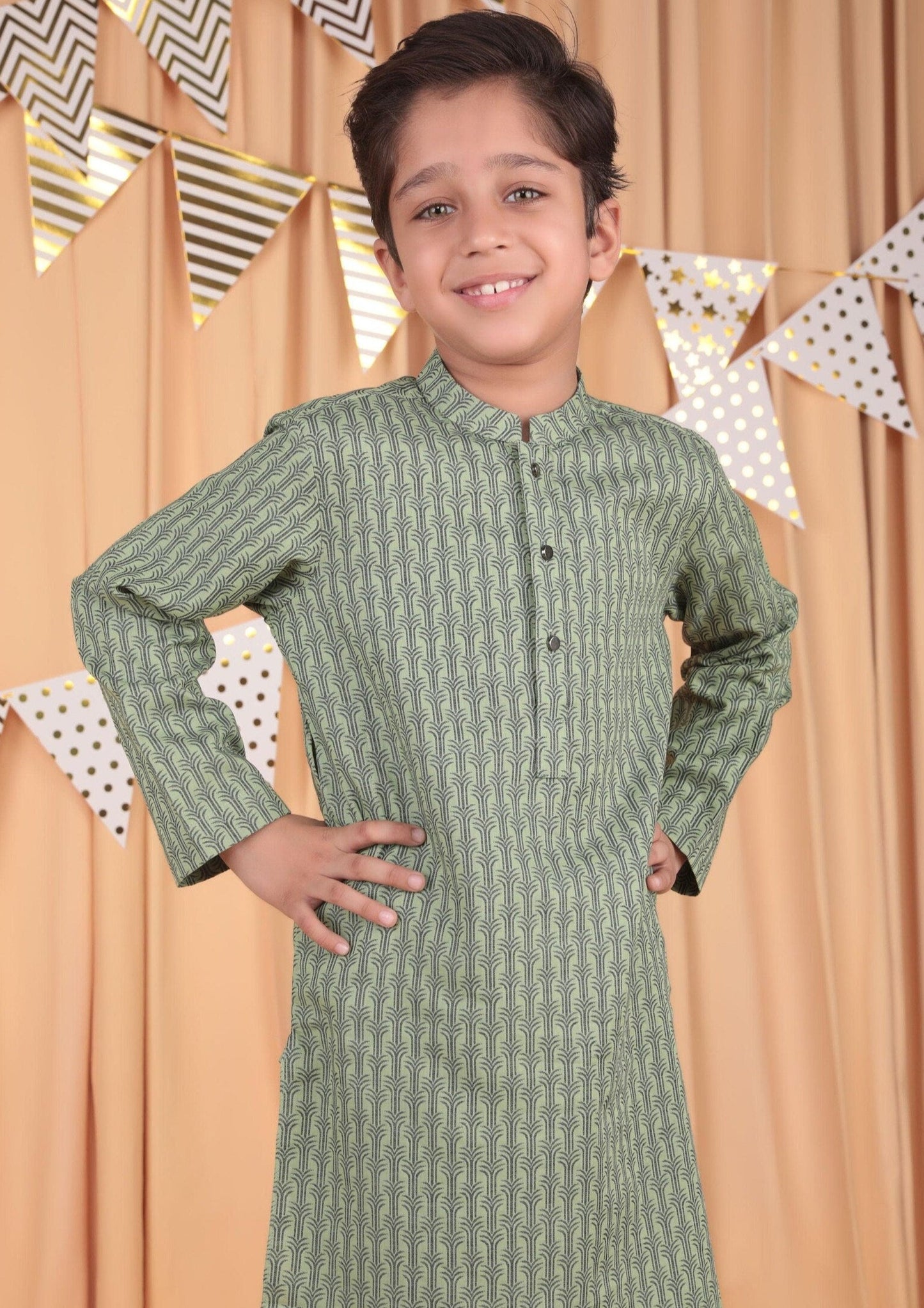 Mint Green- Boy's Kurta Shirt Only
