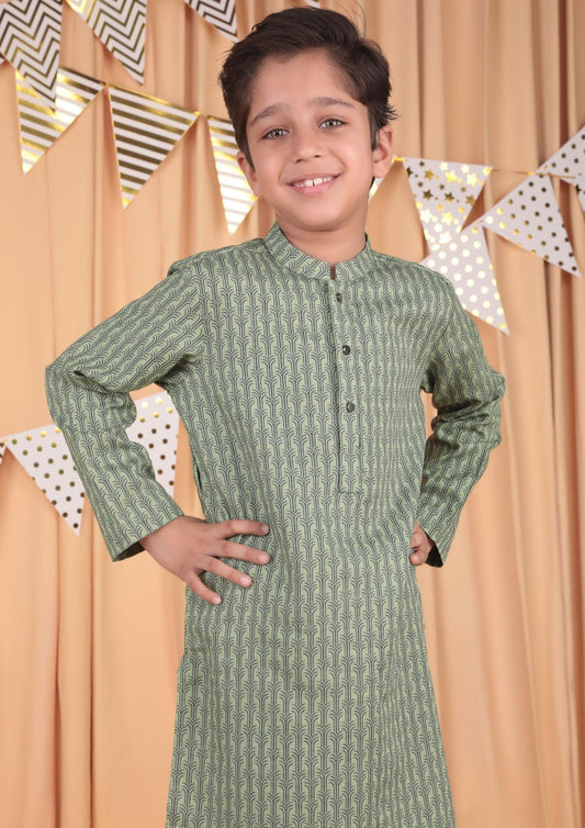 Mint Green- Boy's Kurta Shirt Only