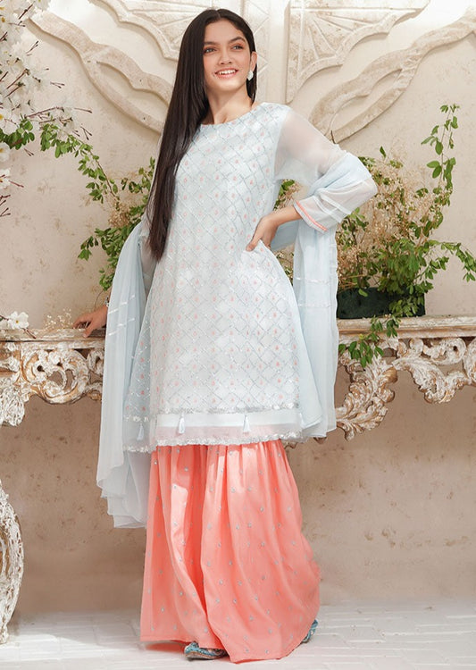 Tiffany Blue - Girl's Gharara Dress