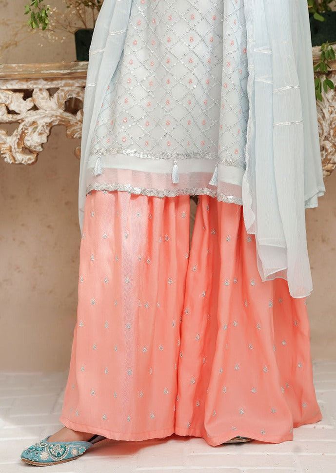 Tiffany Blue - Girl's Gharara Dress