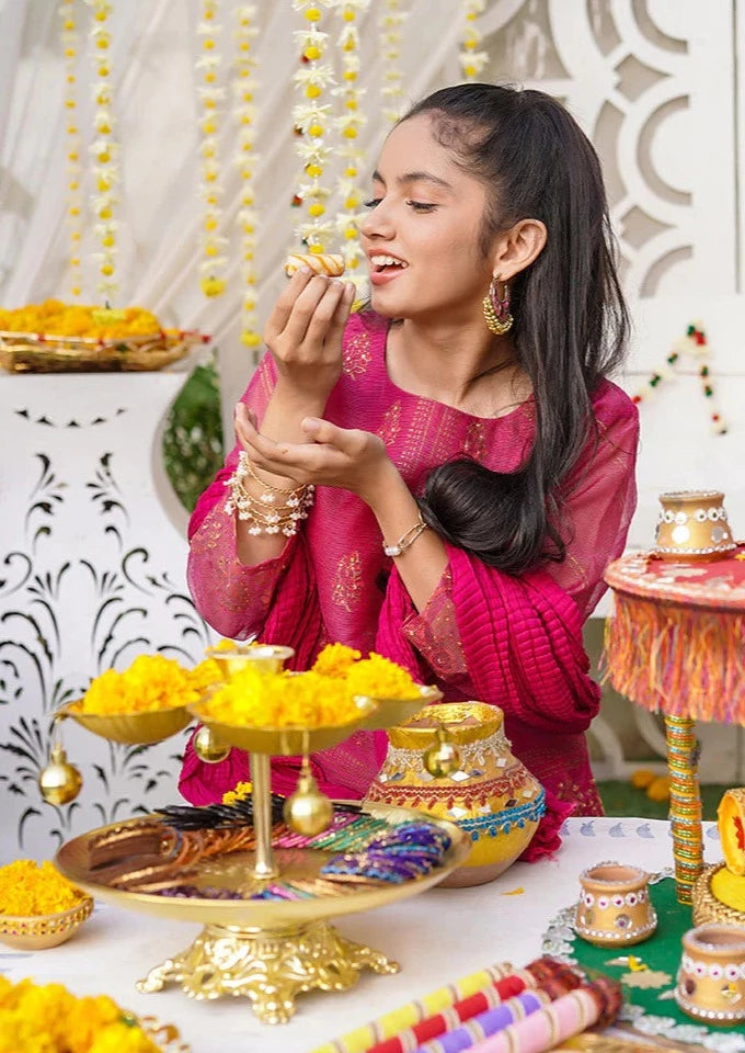Magenta - Girl's Gharara Dress