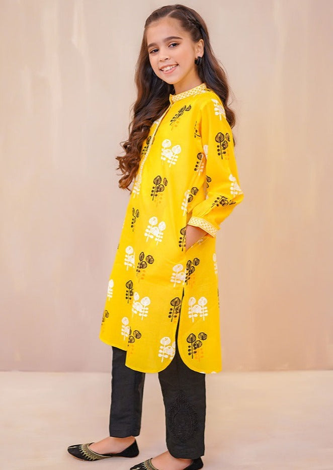 Yellow - Girl's Kurta
