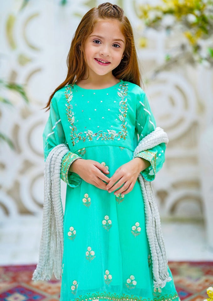 Aqua Green - Girl's Dress